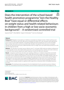 Does the intervention of the school-based health promotion programme “Join the Healthy Boat” have equal or diferential efects on weight status and health-related behaviours in children from a high or low socio-economic background